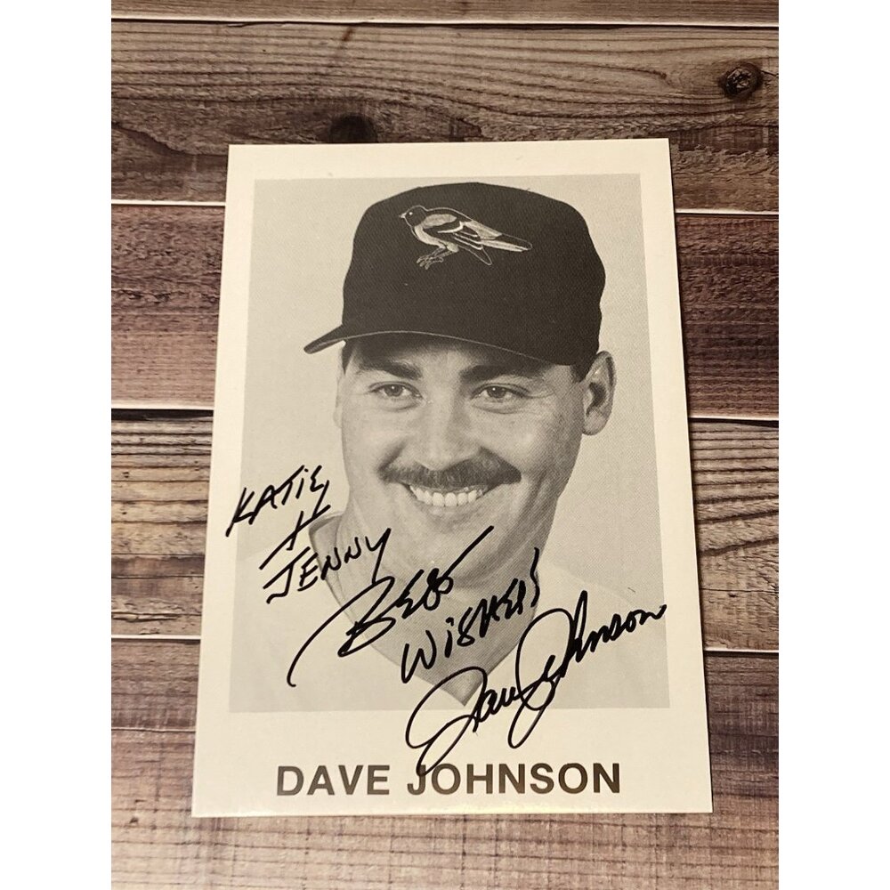 Dave Johnson Baltimore Orioles Autographed Postcard Photo signed Vtg